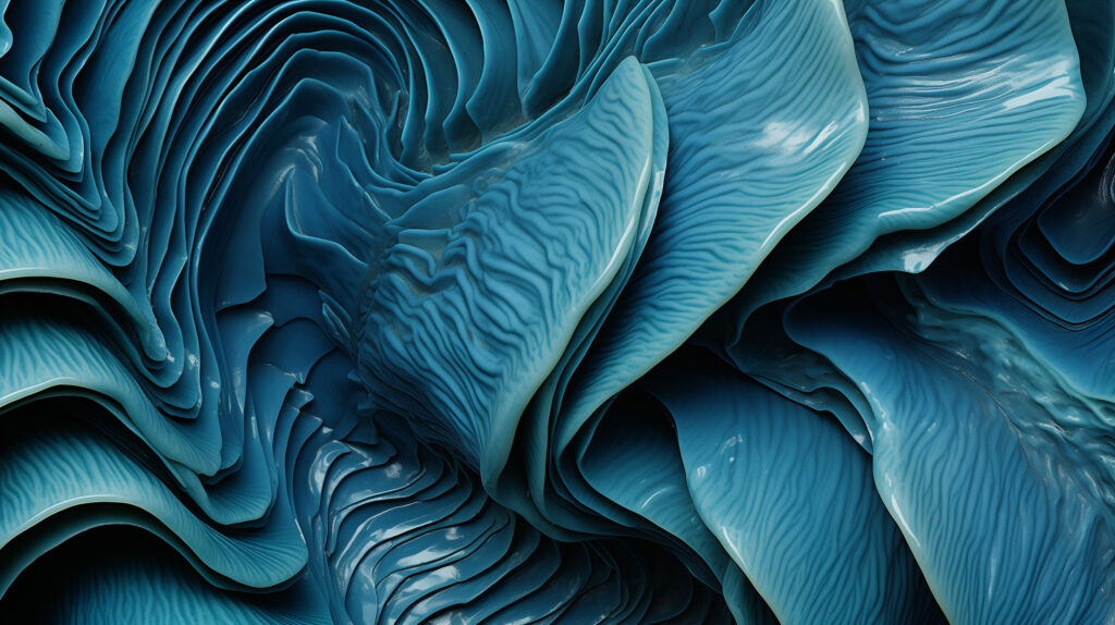 abstract image of teal coloured leaves